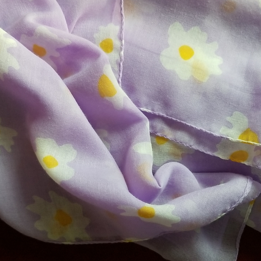 Lavender Floral Irises Large Silk Scarf